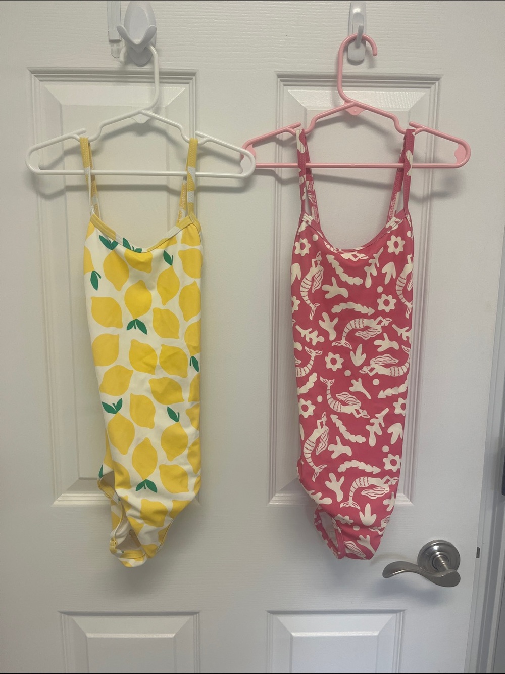 Hanna Andersson Yellow Lemon Print & Pink Mermaid print Kids One-Pieces